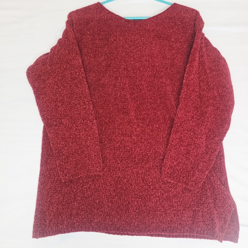 Red Sweater XL Knit Ribbed Long Sleeve Mock Neck Metropolitan New York 10001